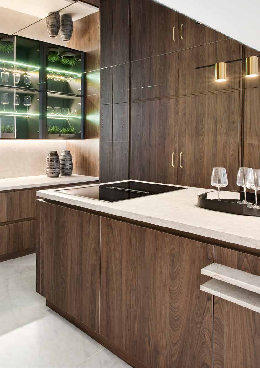 European kitchen inspiration with warm wood-look cabinets and an island