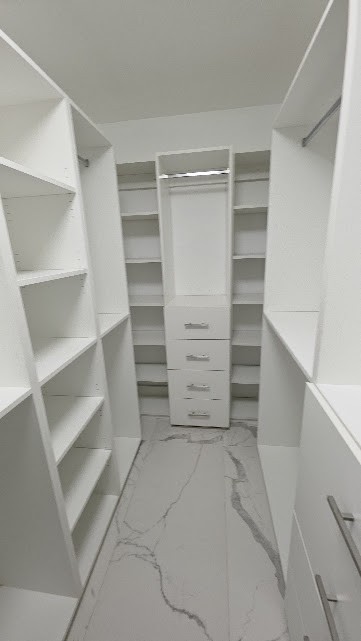 White walk-in closet project